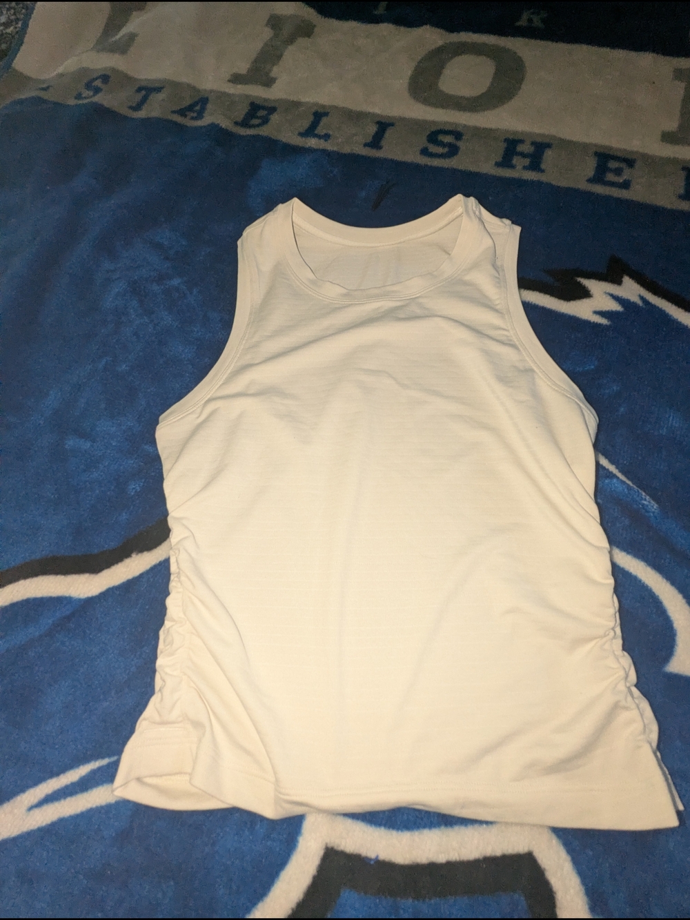 lululemon athletica Cream Ruched Side Tank Top